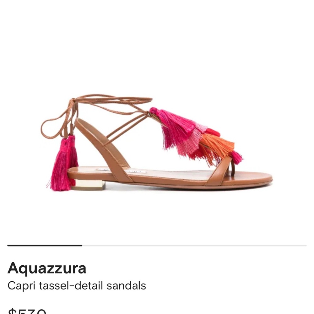 Aquazzura Women's Brown Tassel Sandals